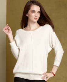 Sparkle this season in Tommy Hilfiger's metallic-kissed sweater, featuring a chic dolman-sleeve silhouette. Sparkle this season in Tommy Hilfiger's metallic-kissed sweater, featuring a chic dolman-sleeve silhouette.