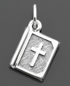 A beautiful replica of the good book makes a lovely accent. This Bible charm by Rembrandt Charms is crafted in sterling silver. Approximate drop: 1/2 inches.