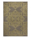A classic medallion design is brought to life in lush hues of green and grey in this Zanzibar area rug from Sphinx. Its streamlined, low-cut pile and durable construction offer a handsome, lasting finish to any room. (Clearance)
