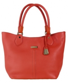Perfect posture. The Village small triangle tote has all the makings of superior craftsmanship, complete with Cole Haan's signature soft pebble grain leather, custom hardware and an ideal, streamlined silhouette. Perfect posture. The Village small triangle tote has all the makings of superior craftsmanship, complete with Cole Haan's signature soft pebble grain leather, custom hardware and an ideal, streamlined silhouette.