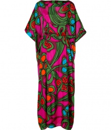 Take a radiant stance on this seasons penchant for prints with Issas electric hued silk chiffon kaftan-style dress, guaranteed to turn-heads as you make a festive cocktail hour debut - Boat-neckline, elbow-length draped sleeves, tailored at the waist with a self-tie sash, ankle-length - Pair with strappy sandals and a shimmering clutch Take a radiant stance on this seasons penchant for prints with Issas electric hued silk chiffon kaftan-style dress, guaranteed to turn-heads as you make a festive cocktail hour debut - Boat-neckline, elbow-length draped sleeves, tailored at the waist with a self-tie sash, ankle-length - Pair with strappy sandals and a shimmering clutch