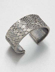 This dragon scale design is a textural style that's perfect for stacking or worn alone. Rhodium and palladium-plated metalDiameter, about 2Slip-on styleImported 