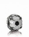 Shiny colored enamel and oxidized sterling silver come together in a beautiful daisy charm from PANDORA.