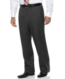 A timelessly elegant pant with a relaxed drape and slightly tapered leg, it features a double pleated front with off seam pockets at sides and back besom pockets. Unfinished bottom. A timelessly elegant pant with a relaxed drape and slightly tapered leg, it features a double pleated front with off seam pockets at sides and back besom pockets. Unfinished bottom.