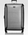 Among the many technological and functional advancements of Tegra-lite is its' patented X-Brace 45 handle system that adds structural rigidity to the case and prevents damage to the handle. Along with an Omega 2010 zipper system, removable garment sleeve and a divided packing section with curtain.