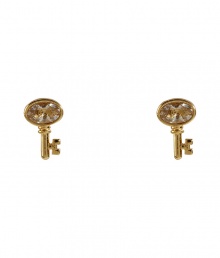 Bring the bling with these quirky-cool key earrings from Juicy Couture - Gold-tone key charm post earrings with crystal embellishment - Pair with a casual cocktail look or an elevated jeans-and-tee combo Bring the bling with these quirky-cool key earrings from Juicy Couture - Gold-tone key charm post earrings with crystal embellishment - Pair with a casual cocktail look or an elevated jeans-and-tee combo