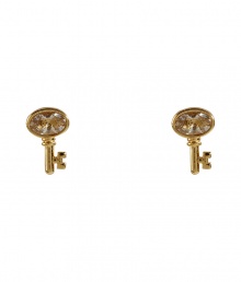 Bring the bling with these quirky-cool key earrings from Juicy Couture - Gold-tone key charm post earrings with crystal embellishment - Pair with a casual cocktail look or an elevated jeans-and-tee combo