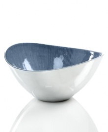 Full of surprises, this collection of handcrafted salad bowls features sleek, polished aluminum lined with lustrous blue enamel. It's a striking home accent no matter what's on your menu. From the Simply Designz serveware and serving dishes collection. Full of surprises, this collection of handcrafted salad bowls features sleek, polished aluminum lined with lustrous blue enamel. It's a striking home accent no matter what's on your menu. From the Simply Designz serveware and serving dishes collection.