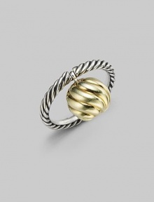 From the David Yurman Elements Collection. Signature cable twisted sterling silver with 18K yellow gold detailing.18K gold Sterling silver Width, about 10mm Imported Additional Information Women's Ring Size Guide From the David Yurman Elements Collection. Signature cable twisted sterling silver with 18K yellow gold detailing.18K gold Sterling silver Width, about 10mm Imported Additional Information Women's Ring Size Guide