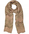 Add luxe style to your everyday essentials with this delicate knit scarf from Missoni - Two-tone knit with delicate pattern, easy to style length - Pair with straight leg jeans, a cashmere pullover, and a modernized parka or slim trench