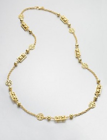 An iconic Tory Burch necklace offering timeless charm and style versatility.16k goldplated brassLength, about 42Lobster claspImported An iconic Tory Burch necklace offering timeless charm and style versatility.16k goldplated brassLength, about 42Lobster claspImported