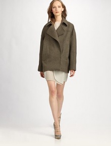 Utilitarian chic, in plush wool twill.Foldover collar and lapels Concealed button front Side welt pockets with button closures Silk lining About 29½ from shoulder to hem Wool Dry clean Made in ItalyModel shown is 5'10½ (179cm) wearing US size Small. Utilitarian chic, in plush wool twill.Foldover collar and lapels Concealed button front Side welt pockets with button closures Silk lining About 29½ from shoulder to hem Wool Dry clean Made in ItalyModel shown is 5'10½ (179cm) wearing US size Small.
