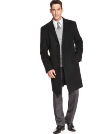 The last layer is what counts - everyone sees it first, so don't skimp on the overcoat. This sophisticated number is crafted in a luxurious wool/cashmere blend. The last layer is what counts - everyone sees it first, so don't skimp on the overcoat. This sophisticated number is crafted in a luxurious wool/cashmere blend.