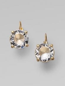A faceted drop of glass for a classic look and feel.Glass 12K goldplated Width, about ½ Leverbacks Imported A faceted drop of glass for a classic look and feel.Glass 12K goldplated Width, about ½ Leverbacks Imported