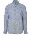 Infuse casual-cool into your off-duty look with this slim fit button down from PS by Paul Smith- Small spread collar, front button placket, button-detailed cuffs, rounded hem, all-over floral print - Style with chinos, a V-neck cardigan, and loafers