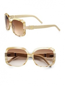 Keep your cool in these stunning square resin shades with can't-miss logo detail. Available in cream with brown gradient lens.Resin logo temples100% UV protectionMade in Italy Keep your cool in these stunning square resin shades with can't-miss logo detail. Available in cream with brown gradient lens.Resin logo temples100% UV protectionMade in Italy