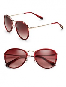 A versatile style in a mixed-media design. Available in gold/ivory with spice brown gradient lens or gold/rose gold with spice brown gradient lens. 100% UV protection Imported A versatile style in a mixed-media design. Available in gold/ivory with spice brown gradient lens or gold/rose gold with spice brown gradient lens. 100% UV protection Imported