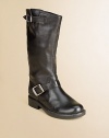 Crafted in ultra-soft leather with buckle detail, these comfy, slouchy boots are a must-have for every cowgirl.Pull-on styleLeather upperLeather liningRubber solePadded insoleImported