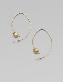 A unique design punctuated with a stunning 14k gold ball cap. 14k goldLength, about 1¼Ear wireMade in USA A unique design punctuated with a stunning 14k gold ball cap. 14k goldLength, about 1¼Ear wireMade in USA