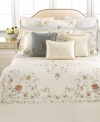 Elegantly flowing floral embroidery lends a look of absolute luxury to the bedroom in this English Isles sham from Lauren by Ralph Lauren. Finished in a soothing palette with a decorative twisted cord border. Button closure.