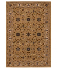 Traditional Persian motifs are recreated here in this intricately designed, ultra-soft Tolya area rug from Couristan. Cross-woven on Wilton looms, this high-quality construction offers deeper colors and subtle shading to achieve that old-world look.