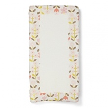 Bright blossoms in pink, peach and coral with green and grey leaves on a white background. Center is soft terry.The American Academy of Pediatrics and the U.S. Consumer Product Safety Commission have made recommendations for safe bedding practices for babies. When putting infants under 12 months to sleep, remove pillows, quilts, comforters, and other soft items from the crib. Bright blossoms in pink, peach and coral with green and grey leaves on a white background. Center is soft terry.The American Academy of Pediatrics and the U.S. Consumer Product Safety Commission have made recommendations for safe bedding practices for babies. When putting infants under 12 months to sleep, remove pillows, quilts, comforters, and other soft items from the crib.