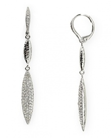 Nadri's silver and crystal earrings make a strong case for sparkle. In a linear shape, this pair lends geometric glamour to silky soiree dresses. Nadri's silver and crystal earrings make a strong case for sparkle. In a linear shape, this pair lends geometric glamour to silky soiree dresses.