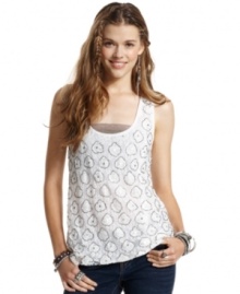 Designed to appeal to your feminine style, this tank top from American Rag features soft lace and shimmering embellishments. Designed to appeal to your feminine style, this tank top from American Rag features soft lace and shimmering embellishments.