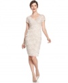 About lace: have a head-turning effect in this romantic lace petite dress from Marina. (Clearance)