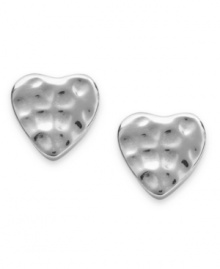 A look you're sure to love. Studio Silver's hammered heart stud earrings are set in sterling silver for a stylish effect, making for the perfect companion for any occasion. Approximate diameter: 1/5 inch.