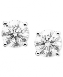 Lustrous and luxe - give yourself the gift of glamour all in a petite, sparkling package. These diamond stud earrings (1/3 ct. t.w.) are crafted in 14k white gold. Approximate diameter: 3-1/2 mm.