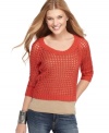 Net lots of style with this crochet sweater from American Rag – the perfect layer for a casual Saturday look!