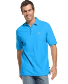 Casual wear meets high technology. This polo shirt from Tommy Bahama wicks moisture for the ultimate in cool comfort. Casual wear meets high technology. This polo shirt from Tommy Bahama wicks moisture for the ultimate in cool comfort.