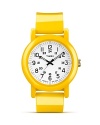 A simple deign based on vintage style, this round faced watch from Timex is updated with modern features and a yellow strap.