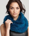 A plush circle of richly hued fur, 525 America's infinity scarf can be wrapped around twice to brave the elements.