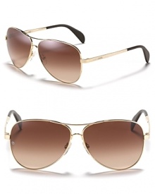 Thin aviator frames with beautiful etching detail along arms and a sleek double bridge design.