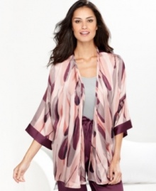Relax in the satiny smooth beauty of Alfani's satin wrap. Relax in the satiny smooth beauty of Alfani's satin wrap.