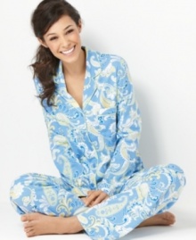 Weave wonderful dreams while cozied up in these classic pajamas by Charter Club. A bold paisley print makes them anything but old-fashioned. Weave wonderful dreams while cozied up in these classic pajamas by Charter Club. A bold paisley print makes them anything but old-fashioned.