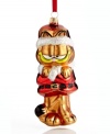 Even Garfield gets wrapped up in the spirit of Christmas, sporting a classic Santa suit in this handcrafted Polonaise ornament from Kurt Adler.