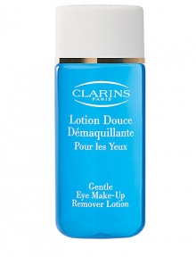 Gentle Eye Makeup Remover Lotion. This refreshing floral-based lotion soothes and softens skin while gently removing eye makeup. Refreshes tired, irritated eyes. Helps strengthen lashes. Formulated to be as gentle as eyedrops. It is suitable for those with sensitive eyes and contact lens wearers. 4.2 oz. Made in France. Gentle Eye Makeup Remover Lotion. This refreshing floral-based lotion soothes and softens skin while gently removing eye makeup. Refreshes tired, irritated eyes. Helps strengthen lashes. Formulated to be as gentle as eyedrops. It is suitable for those with sensitive eyes and contact lens wearers. 4.2 oz. Made in France.