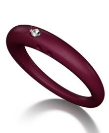 Stackable style with a hint of sparkle! DUEPUNTI's unique ring is crafted from Bordeaux-hued silicone with a round-cut diamond accent. Ring Size Small (4-6), Medium (6-1/2-8) and Large (8-1/2-10). Stackable style with a hint of sparkle! DUEPUNTI's unique ring is crafted from Bordeaux-hued silicone with a round-cut diamond accent. Ring Size Small (4-6), Medium (6-1/2-8) and Large (8-1/2-10).