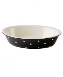 From crusty au gratin to savory bread pudding, this oval rim dish lets you serve your favorites with flair. Adorned with a classic hand-painted dot pattern on a fun range of mix and match colors. From crusty au gratin to savory bread pudding, this oval rim dish lets you serve your favorites with flair. Adorned with a classic hand-painted dot pattern on a fun range of mix and match colors.