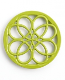 Dressing the table is all in the details. An easy way to add charm and sophistication to your next sit-down affair, this green apple trivet adds a splash of color and an eye-catching, modern pattern to the spread. Limited lifetime warranty. Dressing the table is all in the details. An easy way to add charm and sophistication to your next sit-down affair, this green apple trivet adds a splash of color and an eye-catching, modern pattern to the spread. Limited lifetime warranty.