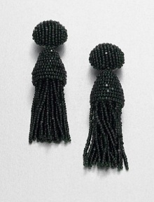An elegant style with pretty strands of shiny beads. Glass beadsLength, about 3Clip-on backImported An elegant style with pretty strands of shiny beads. Glass beadsLength, about 3Clip-on backImported