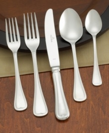 As gentle and pleasing to the eye as a well-manicured garden, this fine flatware collection from Villeroy & Boch puts any meal in good taste. Luxurious stamped detail in polished stainless steel blends pastoral charm with refined architectural grace. Includes a slotted spoon, serving spoon, gravy ladle and cold meat fork. As gentle and pleasing to the eye as a well-manicured garden, this fine flatware collection from Villeroy & Boch puts any meal in good taste. Luxurious stamped detail in polished stainless steel blends pastoral charm with refined architectural grace. Includes a slotted spoon, serving spoon, gravy ladle and cold meat fork.