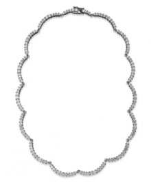 Add statement-making sparkle to your look. B. Brilliant's dazzling necklaces incorporates round-cut cubic zirconias (8 ct. t.w.) in sterling silver. Approximate length: 17 inches. Add statement-making sparkle to your look. B. Brilliant's dazzling necklaces incorporates round-cut cubic zirconias (8 ct. t.w.) in sterling silver. Approximate length: 17 inches.