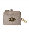 A super-cute place to stash your coins, keys and other small essentials: the keyhole leather coin purse by Fossil.