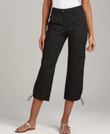 Cute in cargo! These capri pants from Style&co. feature functional pockets and sleek seam details adding flair to your look.