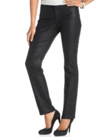 Look and feel your best in these slimming metallic jeans from Not Your Daughter's Jeans. Look and feel your best in these slimming metallic jeans from Not Your Daughter's Jeans.