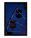 Have some good old-fashioned fun with this Ferris Wheel wall art. Red, white and blue lights brighten up the big wheel as it turns up and around into the night sky. With a black wood frame.